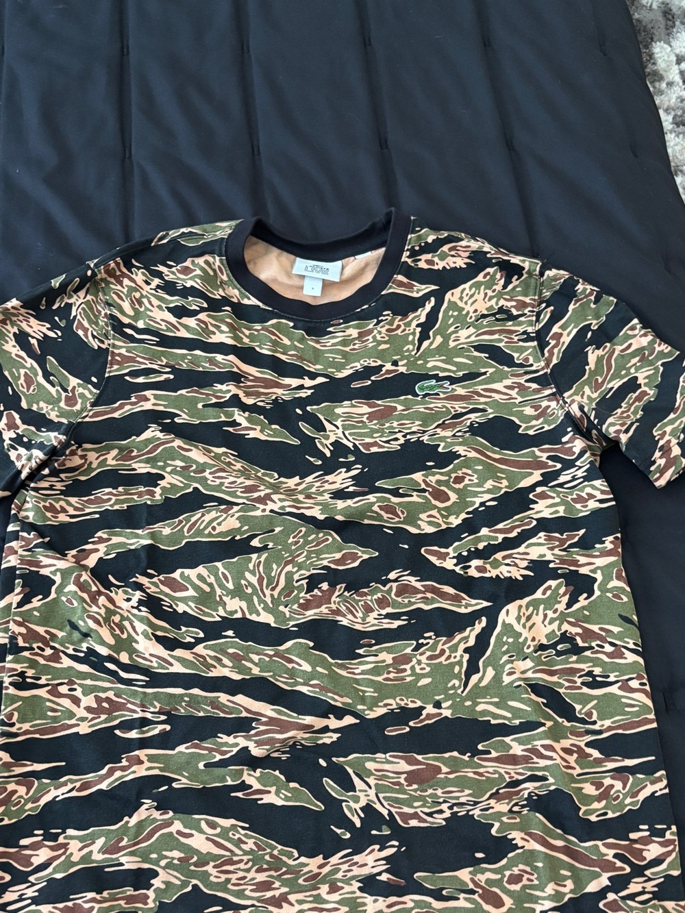 Lacoste Men’s Camo Crew Neck T-Shirt - Green, Black, Brown